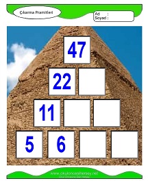 Çıkarma Pramidi Çalışma Sayfaları